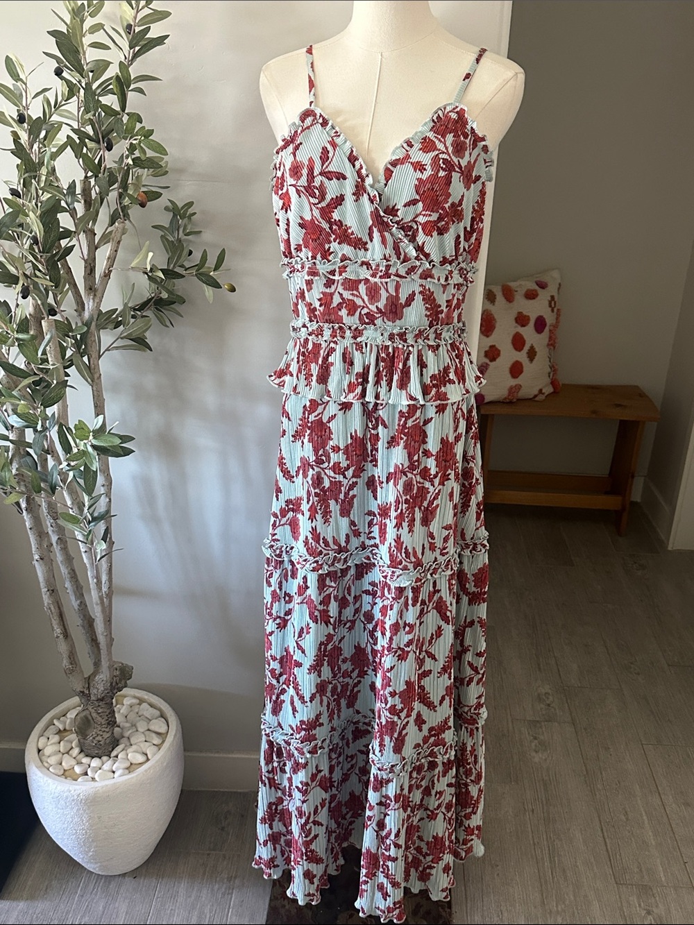 Chelsea28 Ruffle Plissé Maxi Sundress New! - Picture 8 of 13